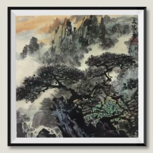 Mountain serenity painting Dubai – classic Chinese landscape art UAE
