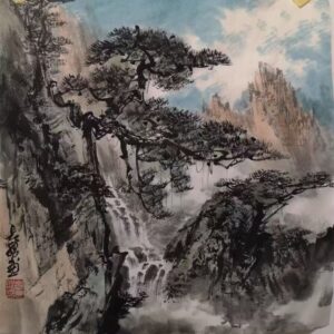 An Apple a Day painting Dubai – traditional Chinese style landscape art UAE