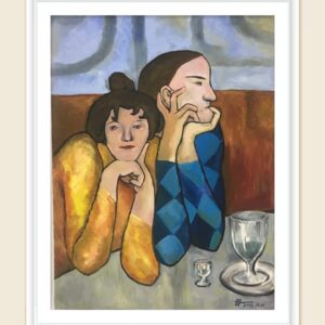 Modern women portrait painting Dubai – abstract figurative wall art UAE"`