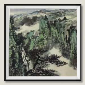 Mystic highlands painting Dubai – mountain landscape wall art UAE