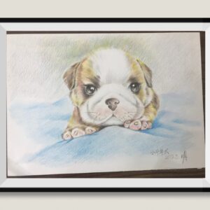 Cute puppy sketch Dubai – adorable dog art for wall décor UAE