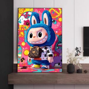 Pop art bunny painting Dubai – colorful modern wall art UAE