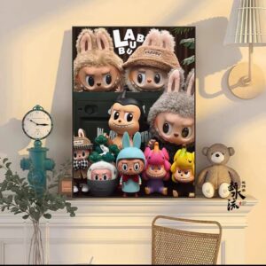 Cute toy character portrait painting Dubai – modern kids room wall art UAE