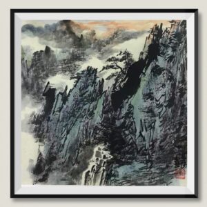 Majestic mountain peaks painting Dubai – scenic landscape wall art UAE