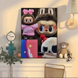 Cute friends portrait painting Dubai – colorful modern wall art UAE